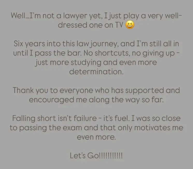 Kardashian didn't pass the first time, but it sounds like she'll have another go (Instagram/@kimkardashian)