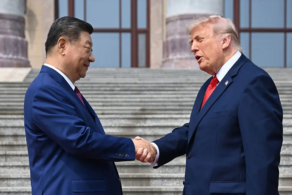 Chinese president Xi Jinping had the upper hand, according to a body language expert (Kenny HOLSTON / POOL / AFP via Getty Images)