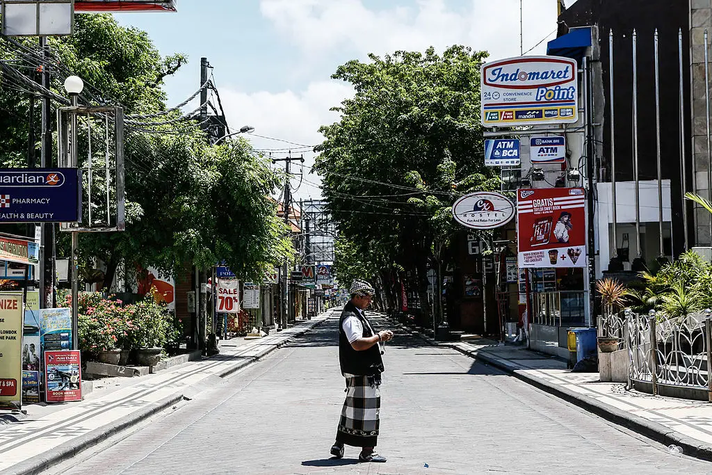 During Nyepi, it is forbidden to go outside, with guards enforcing the festival's rules (Putu Sayoga/Getty Images)