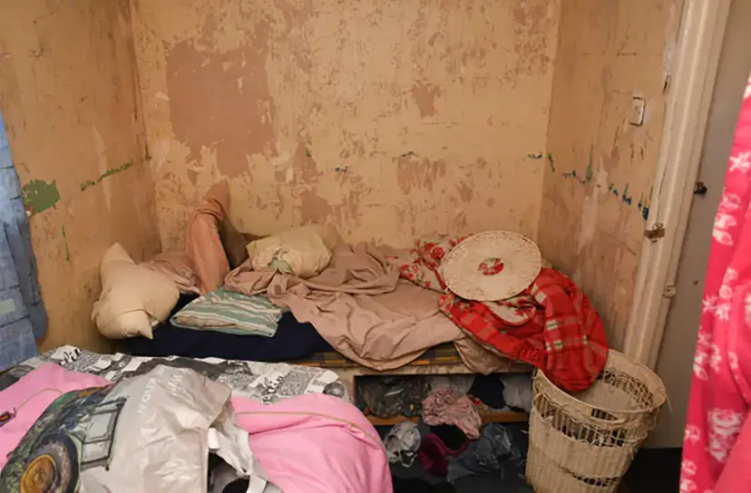 Police described the woman's living conditions as being like a 'prison cell' (Gloucestershire Constabulary/PA Wire)