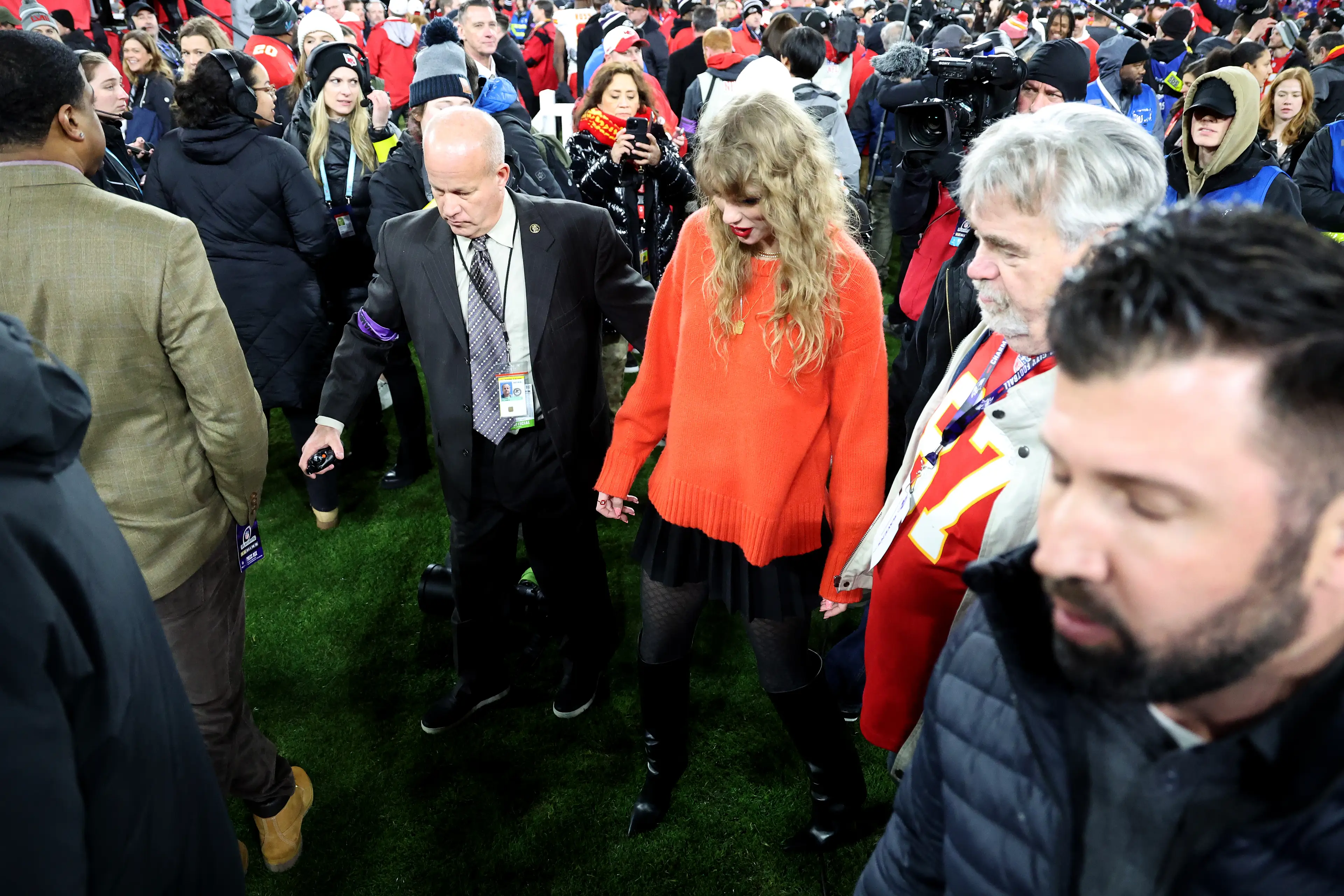 The pop star is believed to have wore the same skirt at last year's AFC Championship game (Rob Carr/Getty Images)
