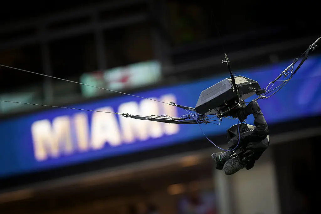 There's nothing to indicate that the ball hit one of the cables suspending the spidercam, but many fans still believed it (Nicolò Campo/LightRocket via Getty Images)