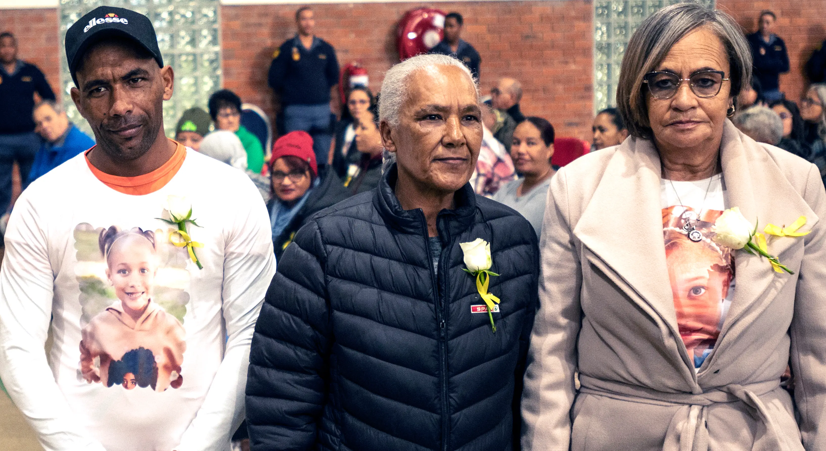 Joshlin's father Jose Emke (left) and grandmother Amanda Smith Daniels (right) attended sentencing (Brenton Geach/Gallo Images via Getty Images)
