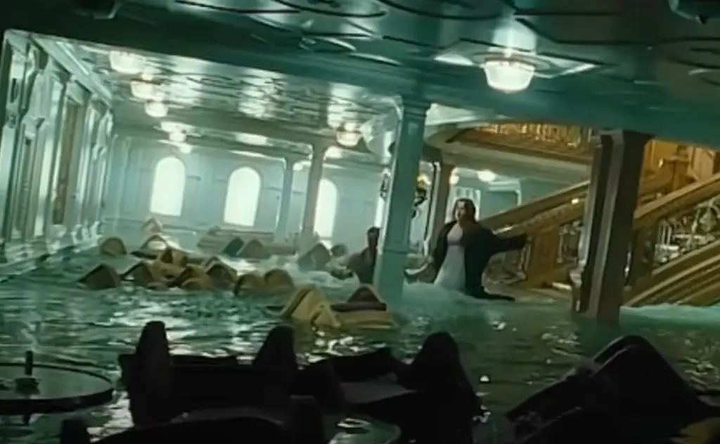 In one scene, Rose and Jack are running through the sinking ship (20th Century Fox)