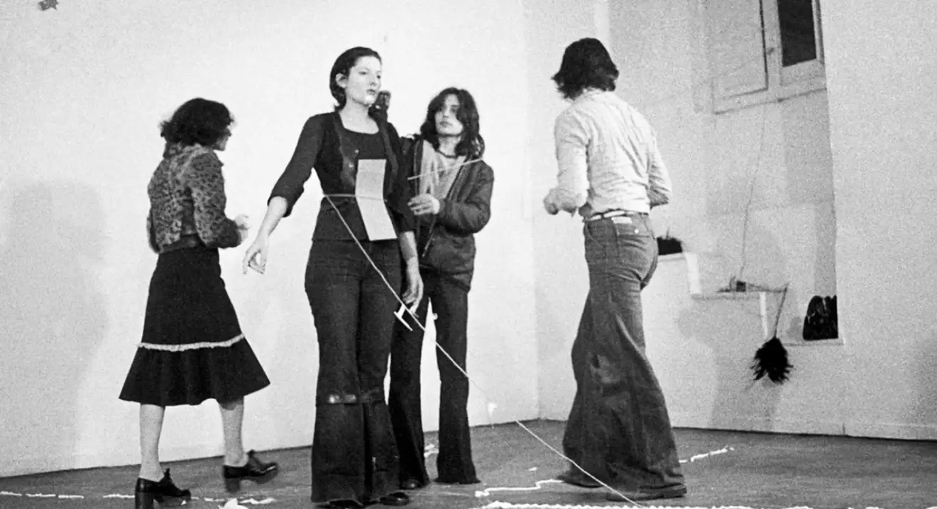 Abramović performing 'Rhythm 0' (Marina Abramovic Institute / YouTube)