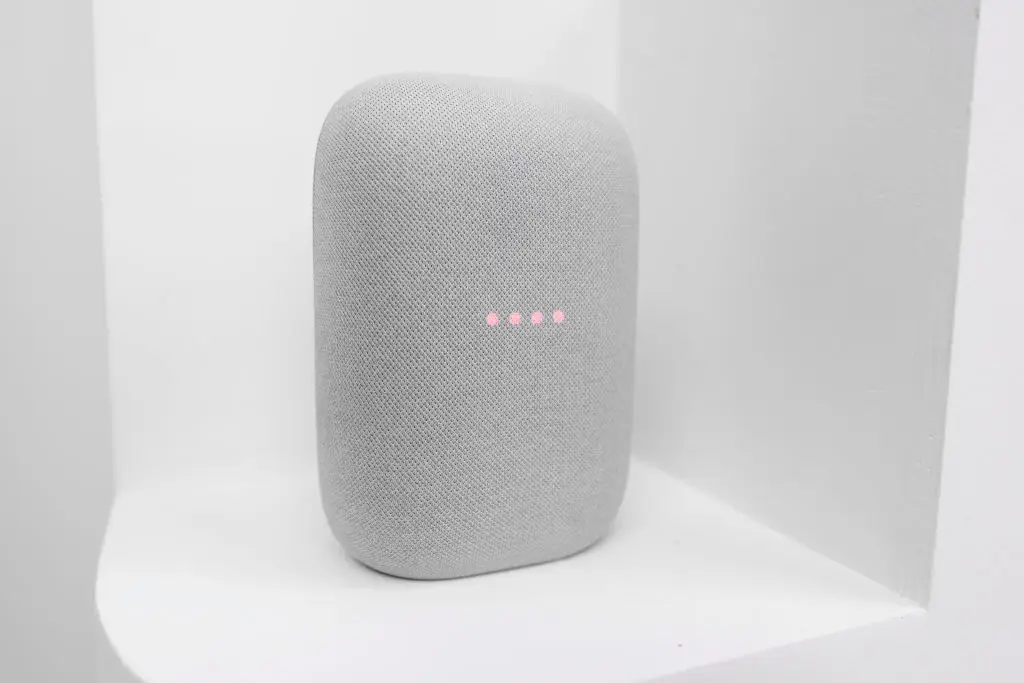 The Nest Audio, which features Google virtual assistant (Joan Cros/NurPhoto via Getty Images)