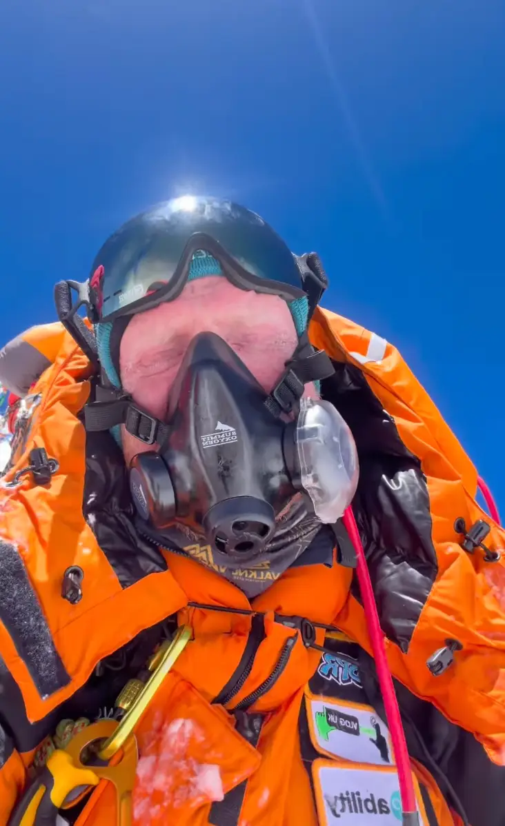 He has become the first Deaf British person to reach the summit. (michaelssummits/Instagram)