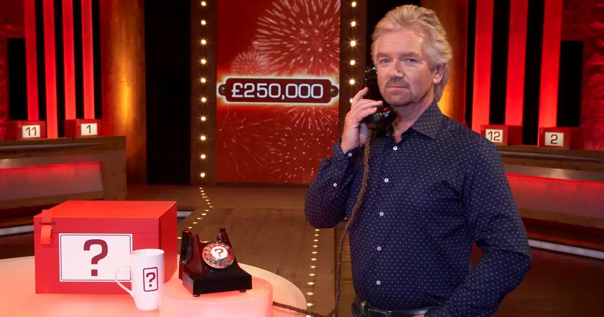 Noel Edmonds in his element on Deal or No Deal.