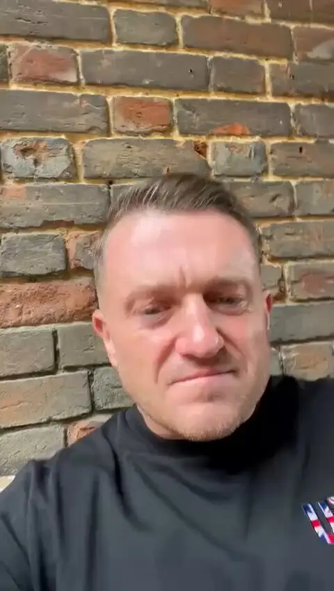 The far-right activist has called for the full video of the incident to be released online (X/Tommy Robinson)