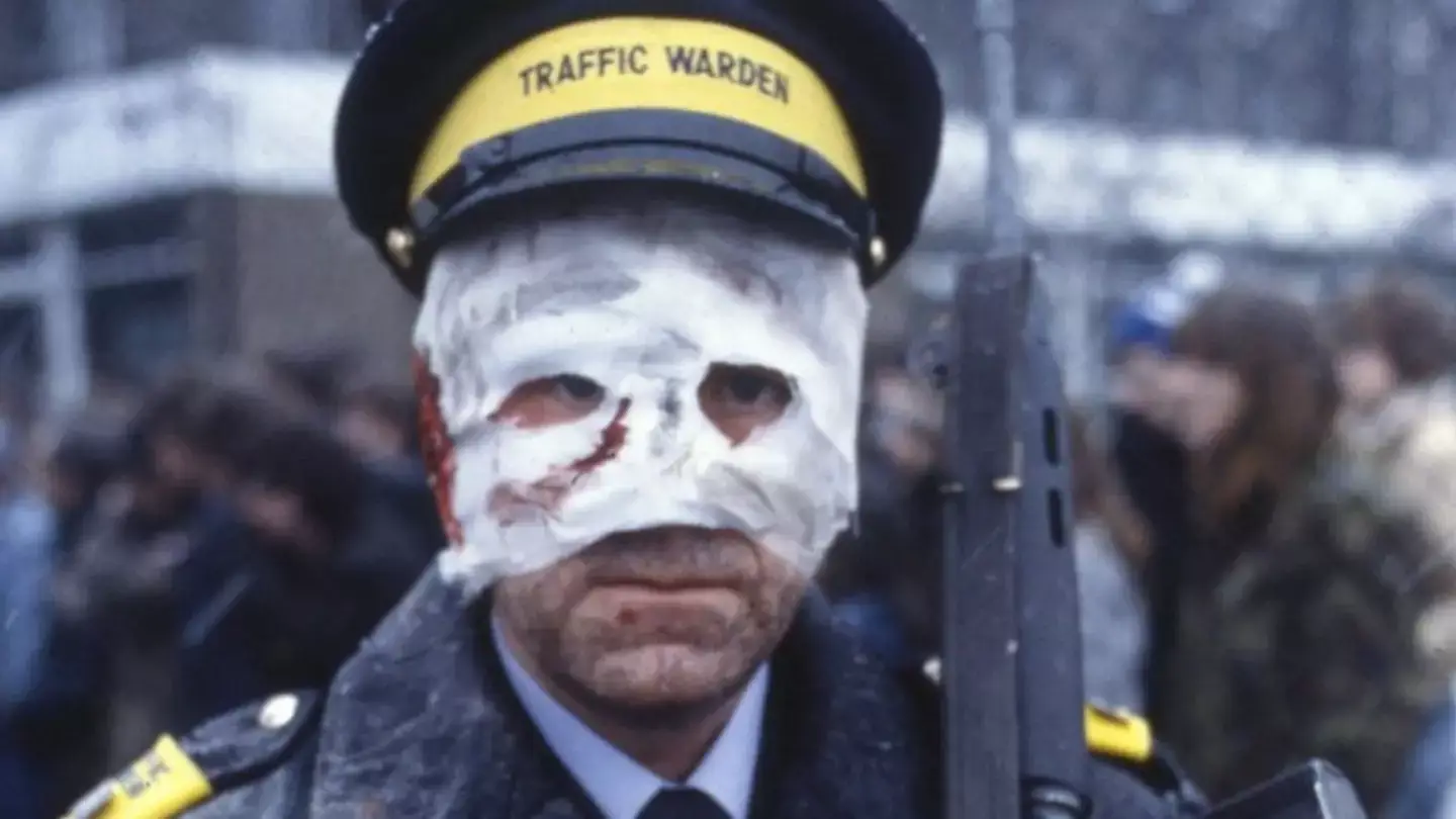 Michael Beecroft as the Traffic Warden, providing nuclear fiction with one of its most striking images. (BBC)