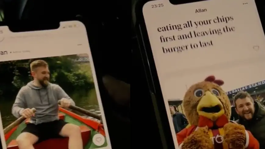 Lad has the ‘elite’ Hinge profile as he describes his pictures with voice note