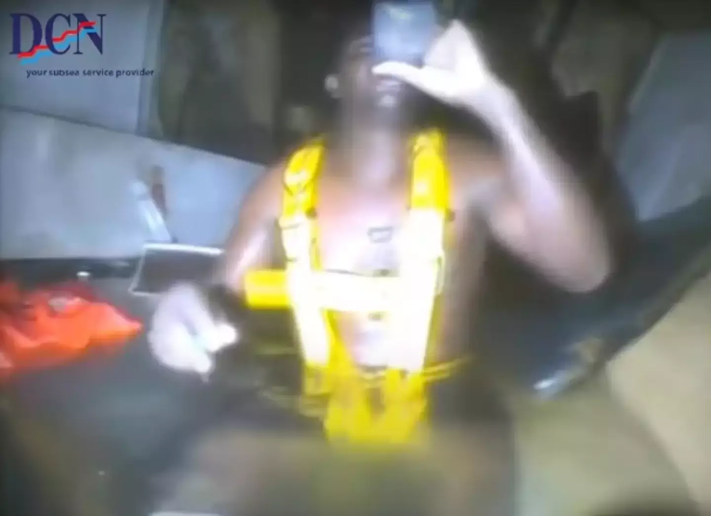 He could hear his crewmates at first, then they went quiet. He initially thought they'd escaped, but Harrison was the only survivor. (YouTube/DCN Diving)