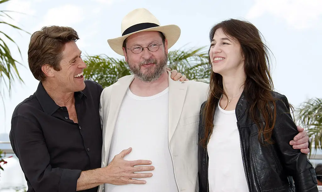 Willem Dafoe and Charlotte Gainsbourg with Antichrist director Lars von Trier (Jean Baptiste Lacroix/FilmMagic)