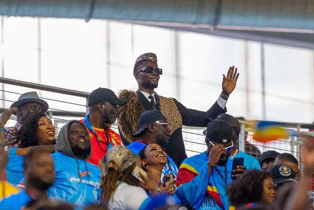 Enock Kabwende in the stands for DR Congo vs Uzbekistan in Atlanta (Andrew J. Clark/ISI Photos/ISI Photos via Getty Images)