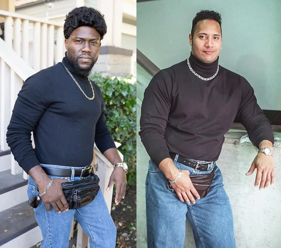 Kevin Hart as The Rock and The Rock as The Rock.