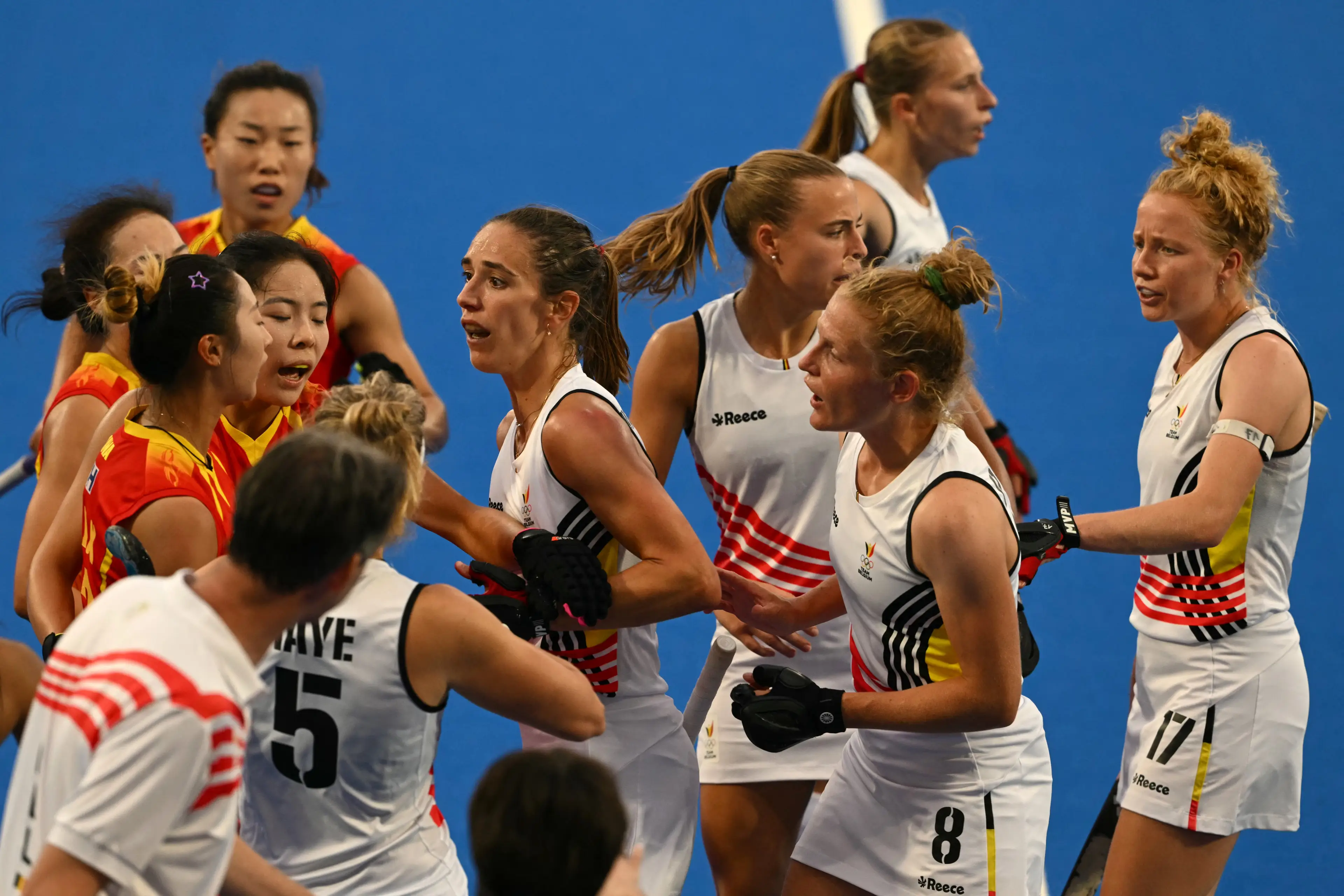 It all went off in the field hockey (ARUN SANKAR / AFP via Getty Images)
