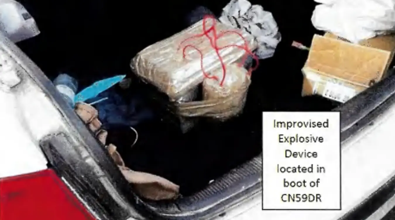 Evidence shared by New South Wales Police includes an explosive found the the Akram's car (NSW Police)