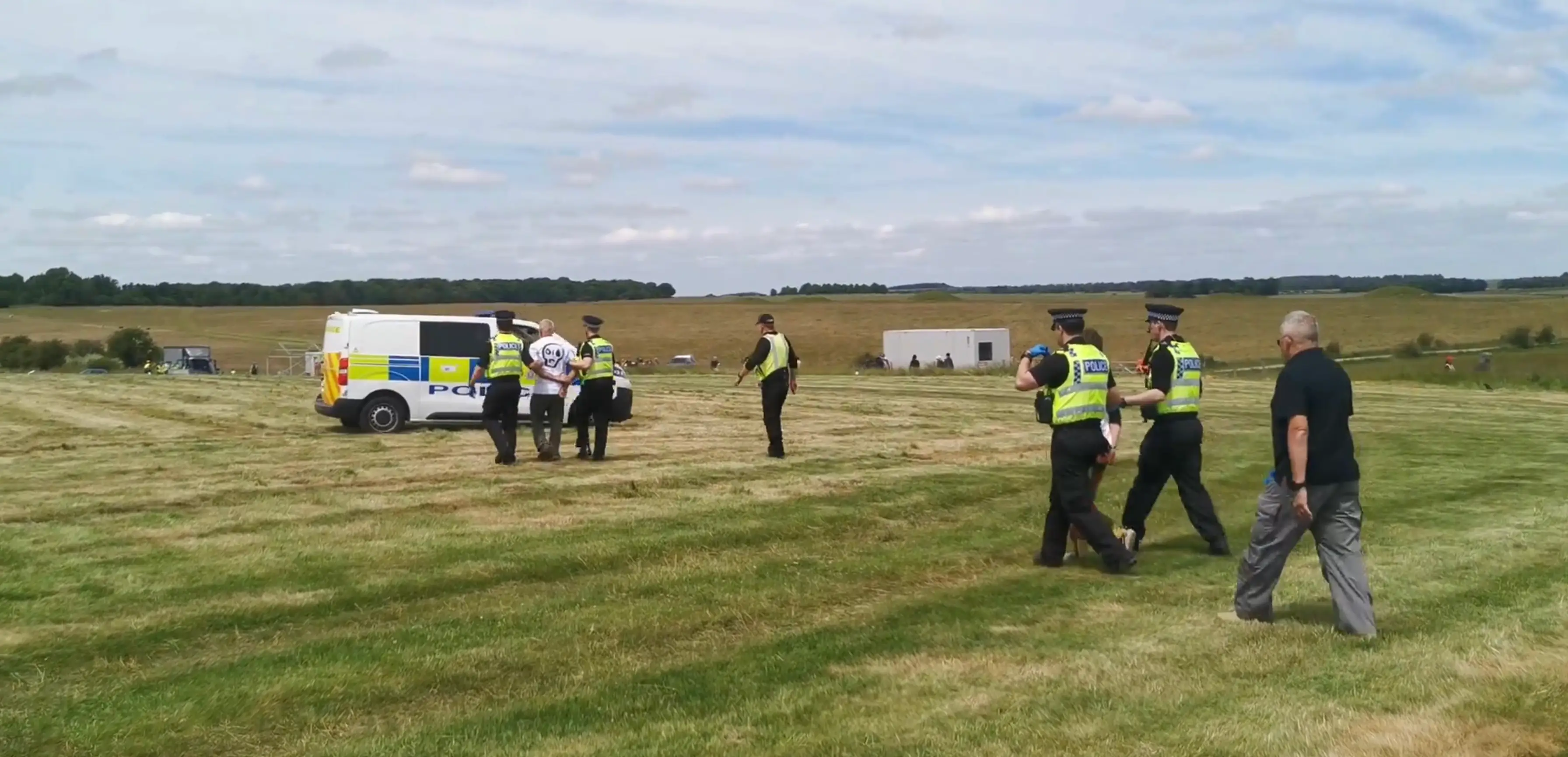 Wiltshire Police confirmed two people were arrested (X/@JustStop_Oil)