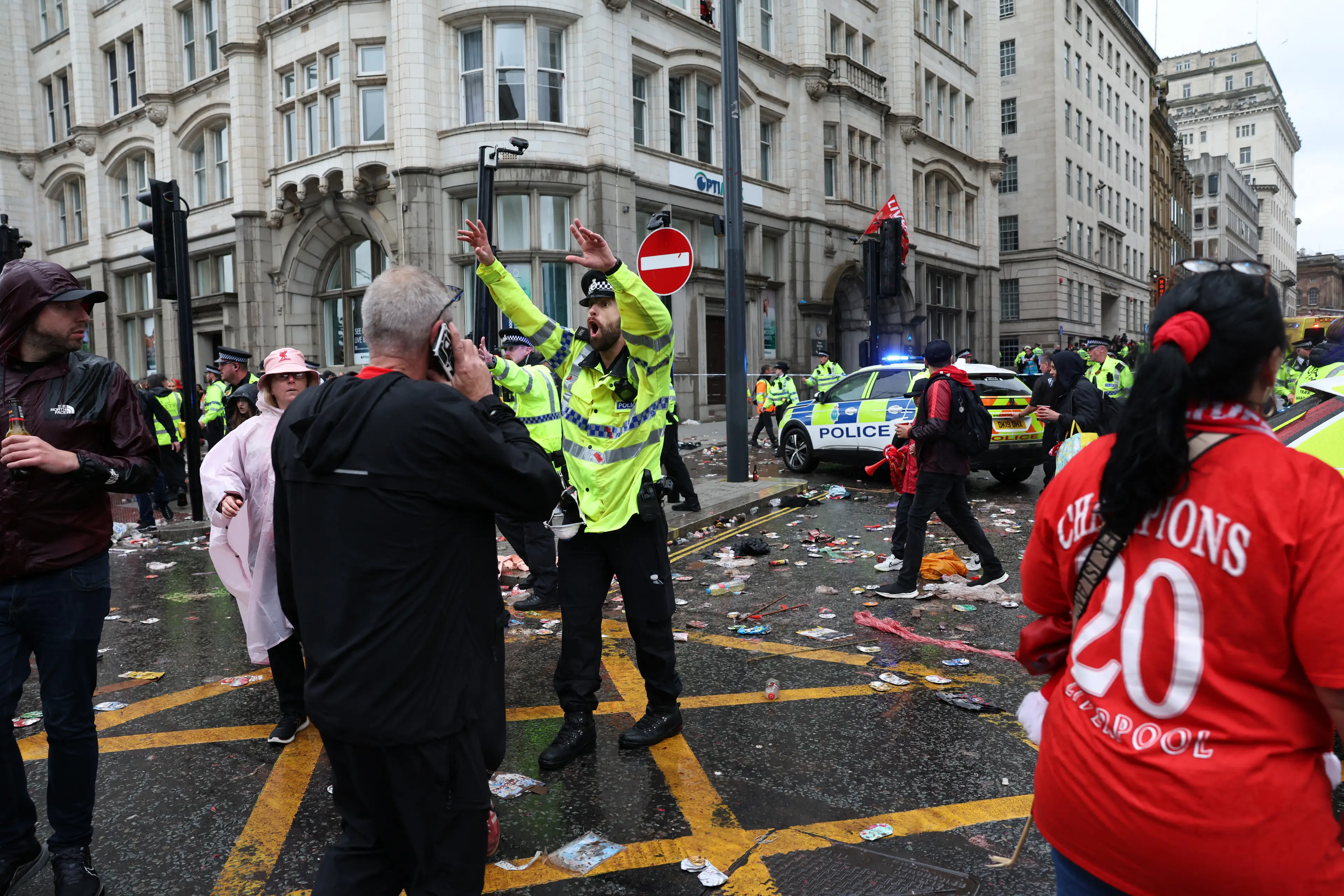 At around 6pm a car drove into crowds on Water Street (DARREN STAPLES/AFP via Getty Images)