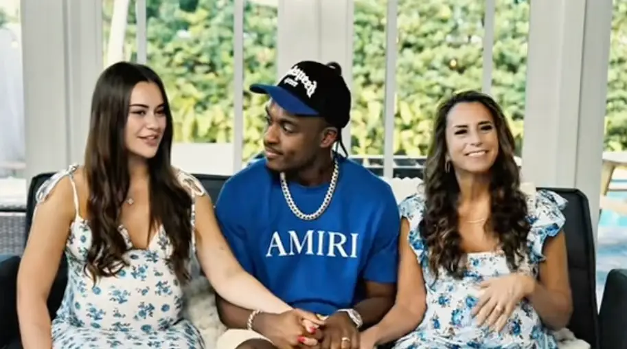 Although the pregnancies are fake, the trio insist their relationship is real (TikTok/@nickyardy)