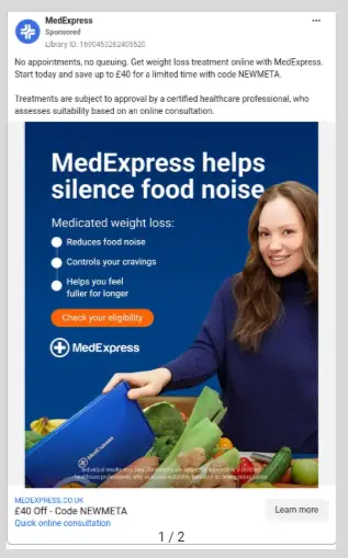 MedExpress in particular have come under fire for their approach to advertising the PMOs (MedExpress/ASA)