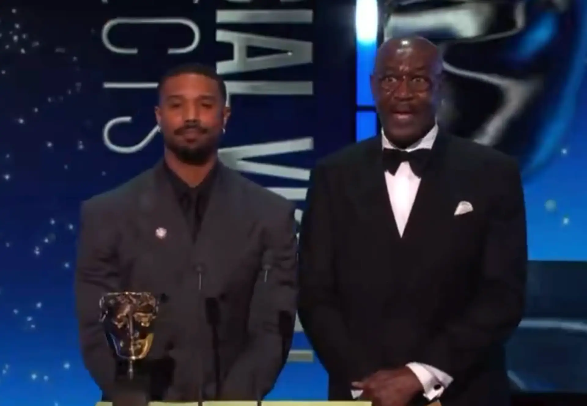 Jordan and Lindo were placed in the deeply uncomfortable situation at the BAFTAs (BBC)