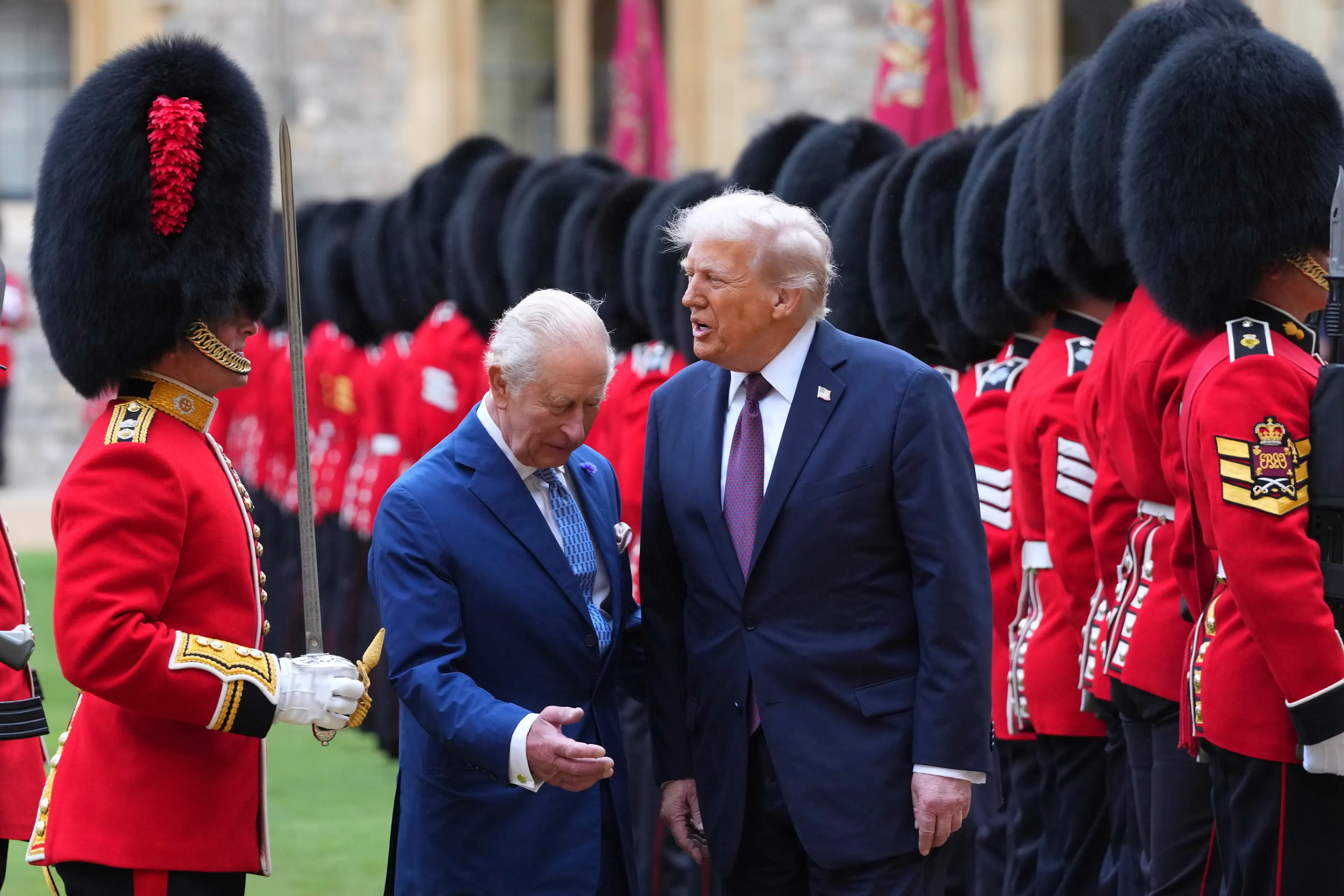 A 'clearly uneasy' King Charles managed to smooth things over by guiding Trump (Kirsty Wigglesworth - WPA Pool/Getty Images)