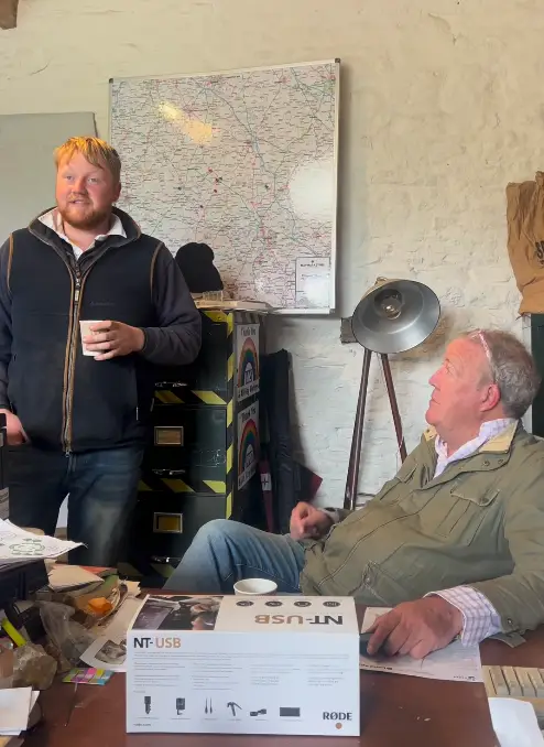 Jeremy promoted Kaleb Cooper to farm manager in S3 of Clarkson's Farm (Instagram / diddlysquat.farmshop)