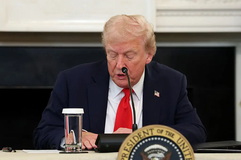 Trump said he would have to leave immediately after reading the note (Anna Moneymaker/Getty Images)