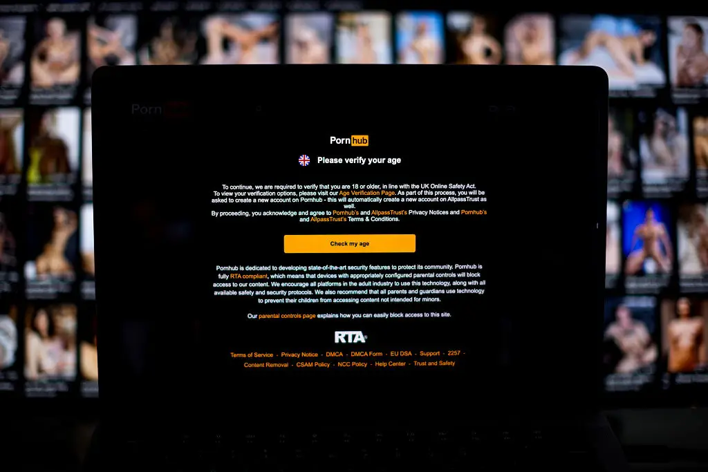 Pornhub's numbers in the UK have dropped since the proof of age requirements were first introduced (Getty Stock)