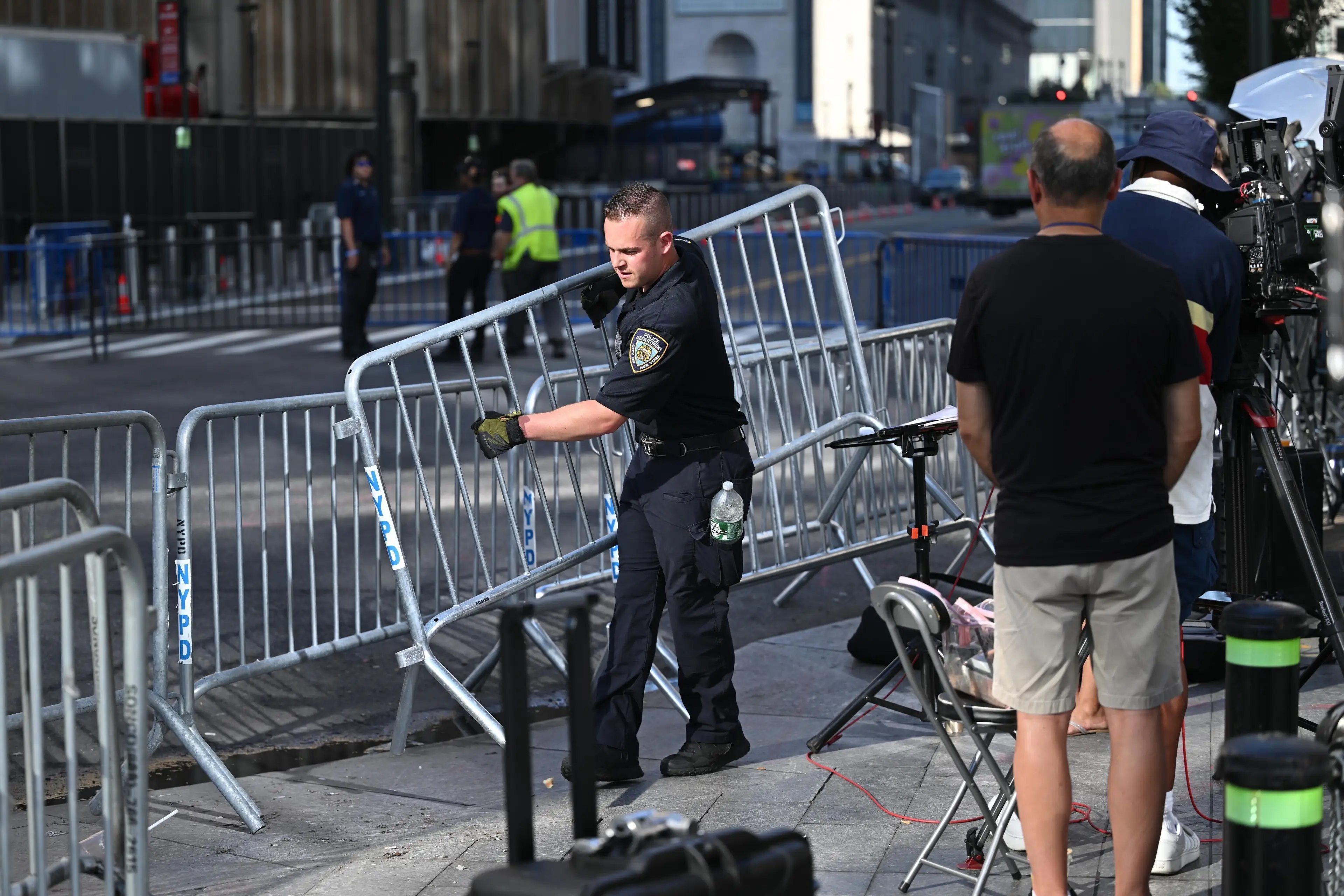 Barricades have been set up around MSG with several permits filed with the city. (Roy Rochlin/Getty Images)