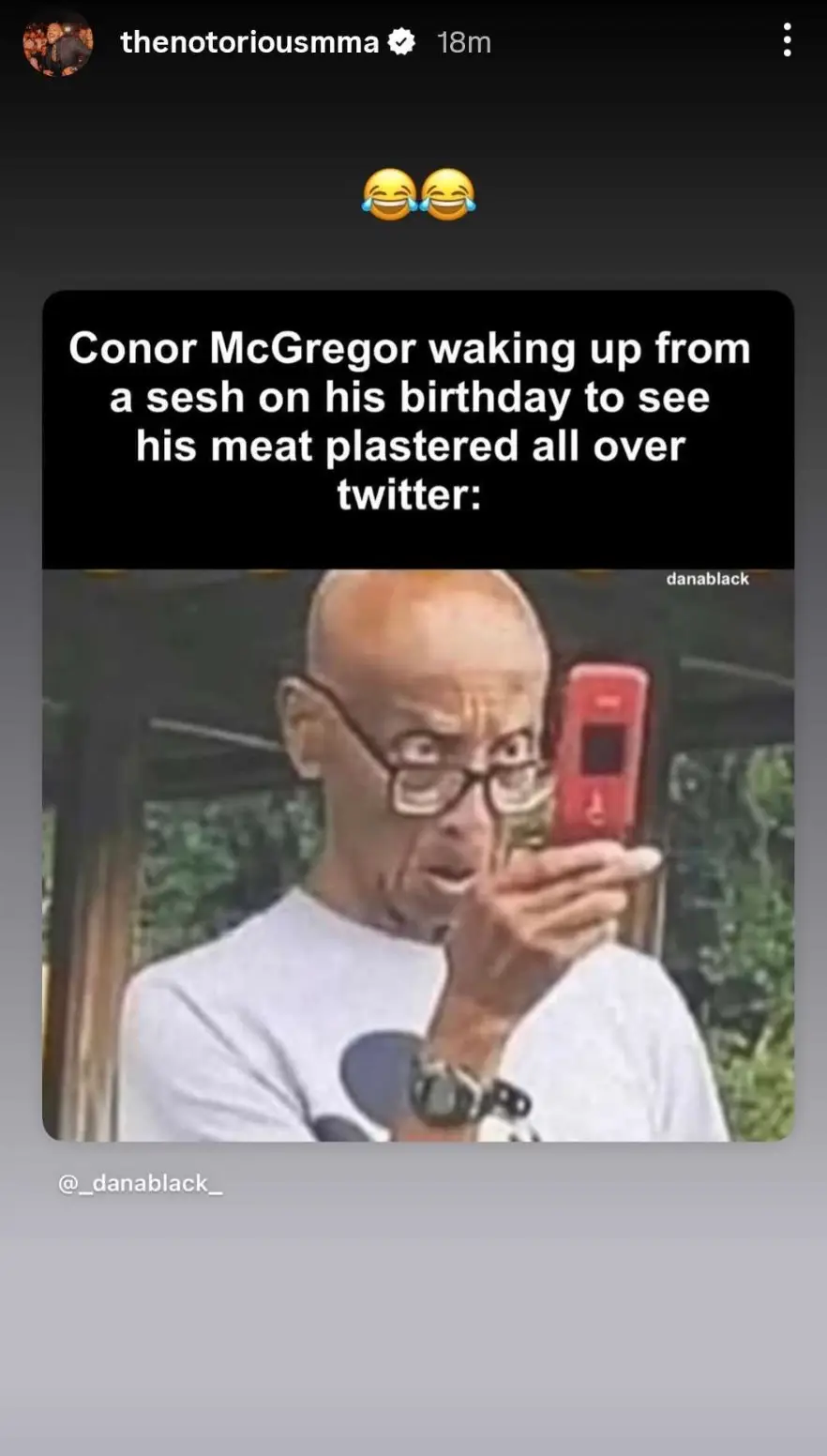 McGregor shared the meme on Instagram (@thenotoriousmma/Instagram)