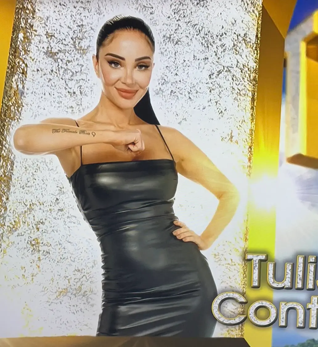 Tulisa recreated the iconic pose in the opening credits for I'm A Celeb (ITV)