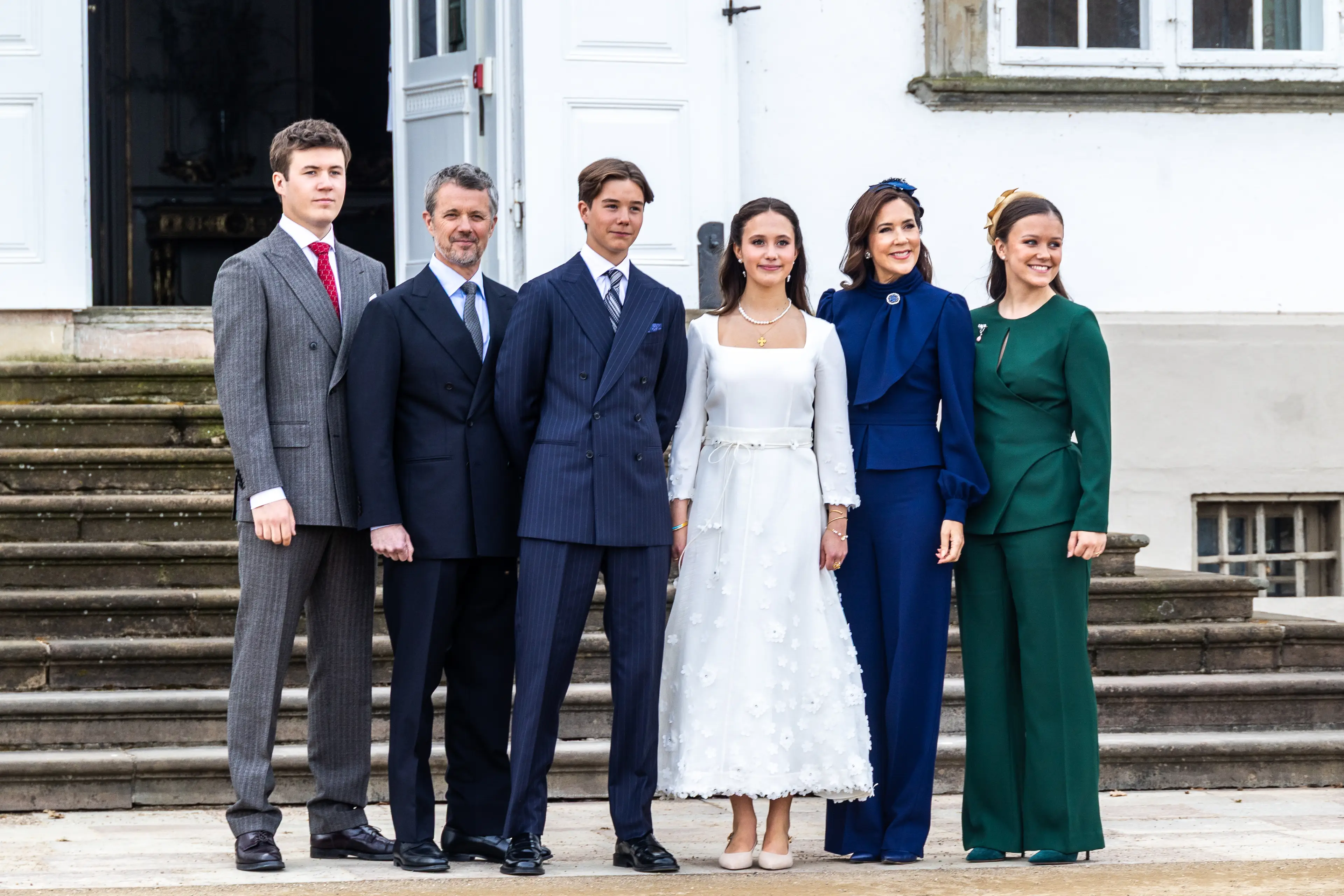 Prince Christian pictured alongside King Frederik, Prince Vincent, Princess Josephine, Queen Mary and Princess Isabella in April this year (Kristian Tuxen Ladegaard Berg/NurPhoto via Getty Images)