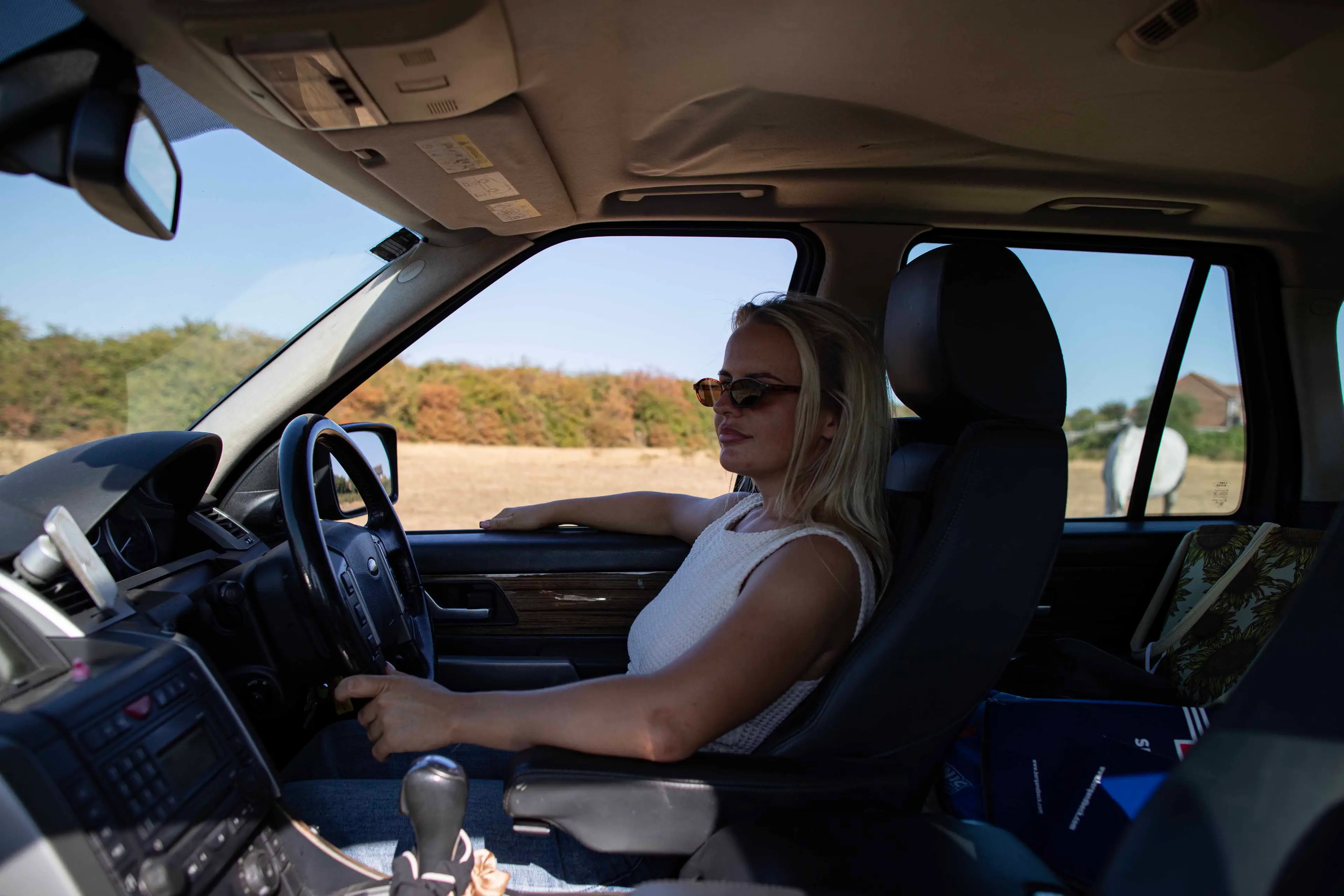 Thanks to a friendly man called Pete, who gave her his old Range Rover for free, Alicia can still enjoy the need for steed (William Lailey / SWNS)