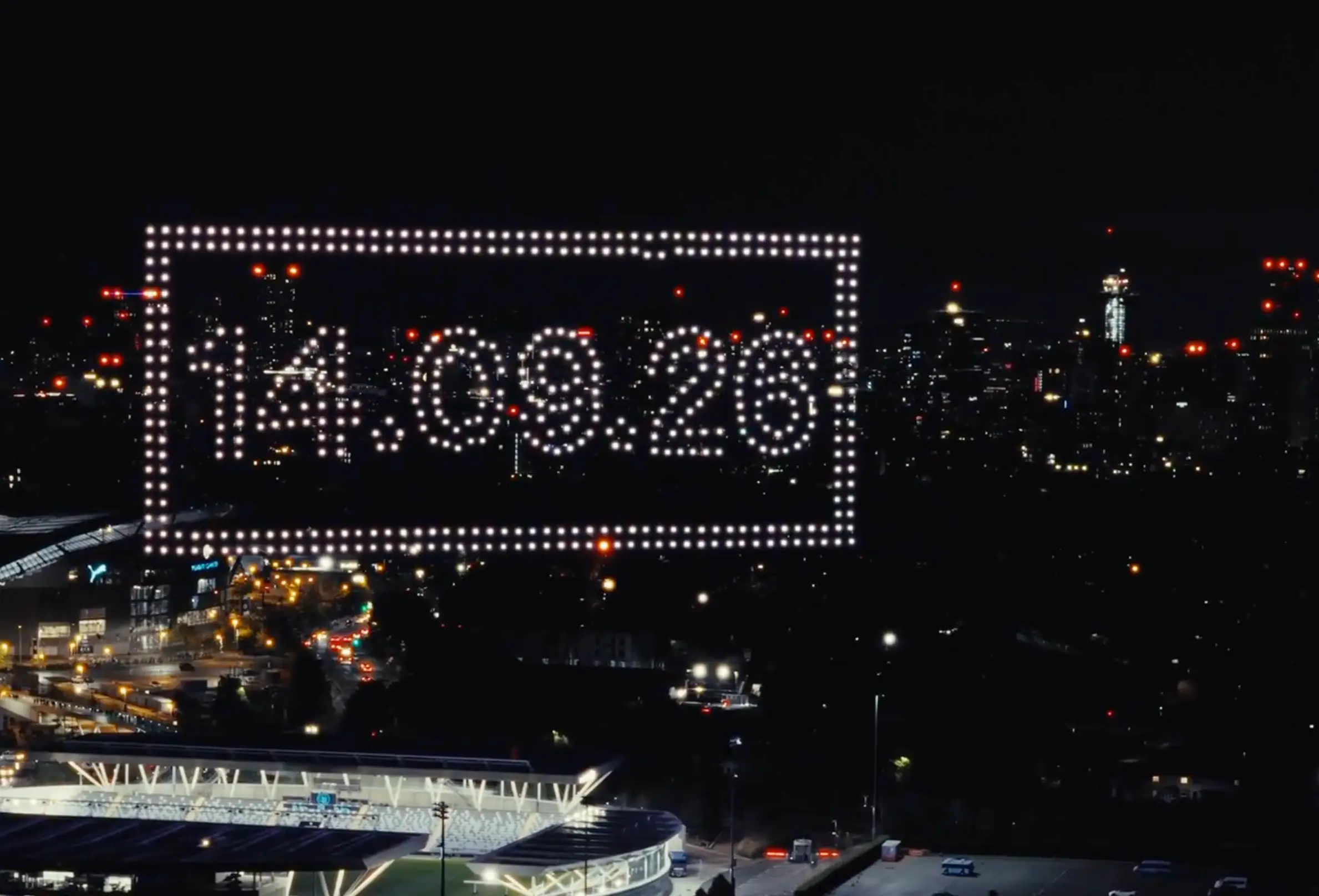 Fans have been sent into a frenzy after a drone show revealed the date of 14 September above the Etihad Stadium (X/@liamgallagher)
