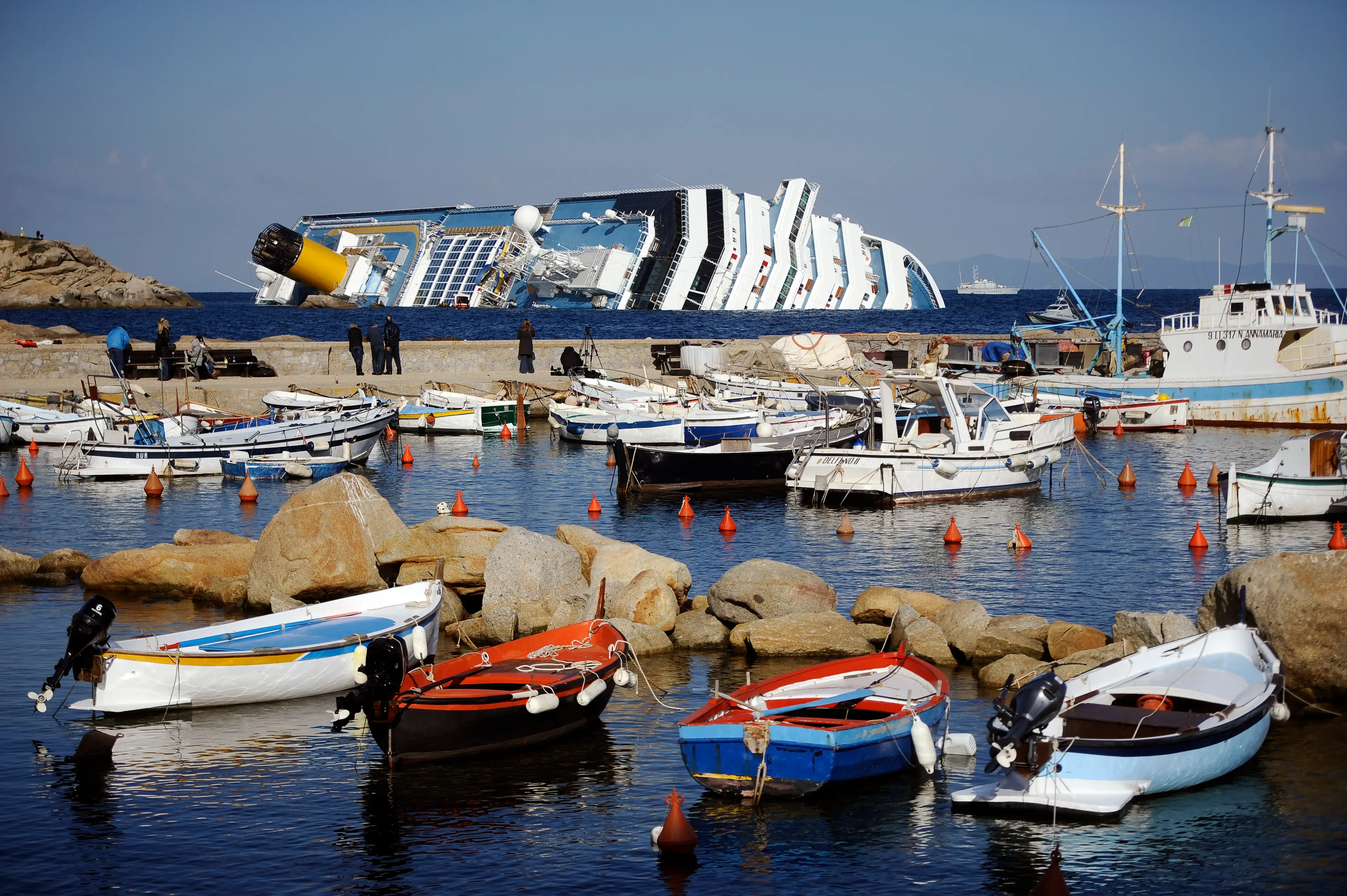 The ship hit rocks off of the Giglio coast (FILIPPO MONTEFORTE/AFP via Getty Images)