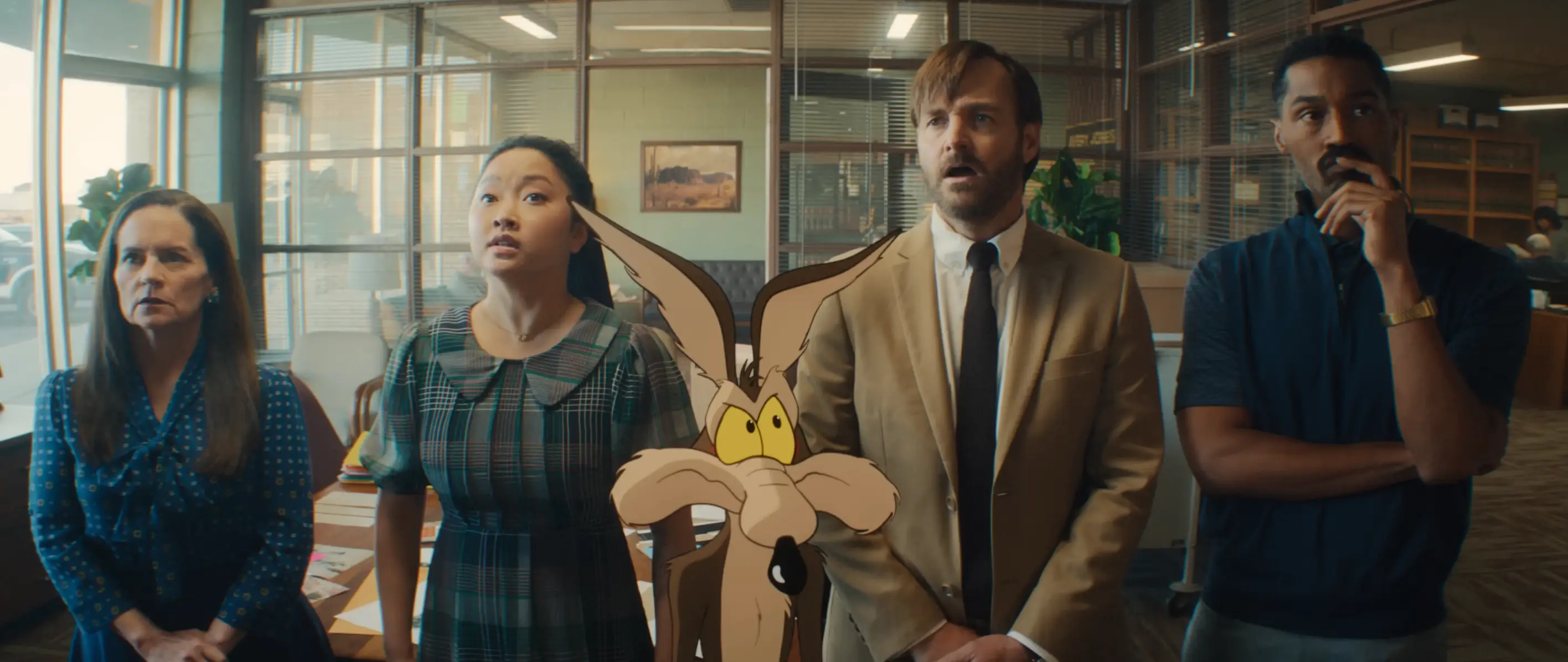 The film blends live action and animation and follows Wiley Coyote suing Acme (Ketchup)