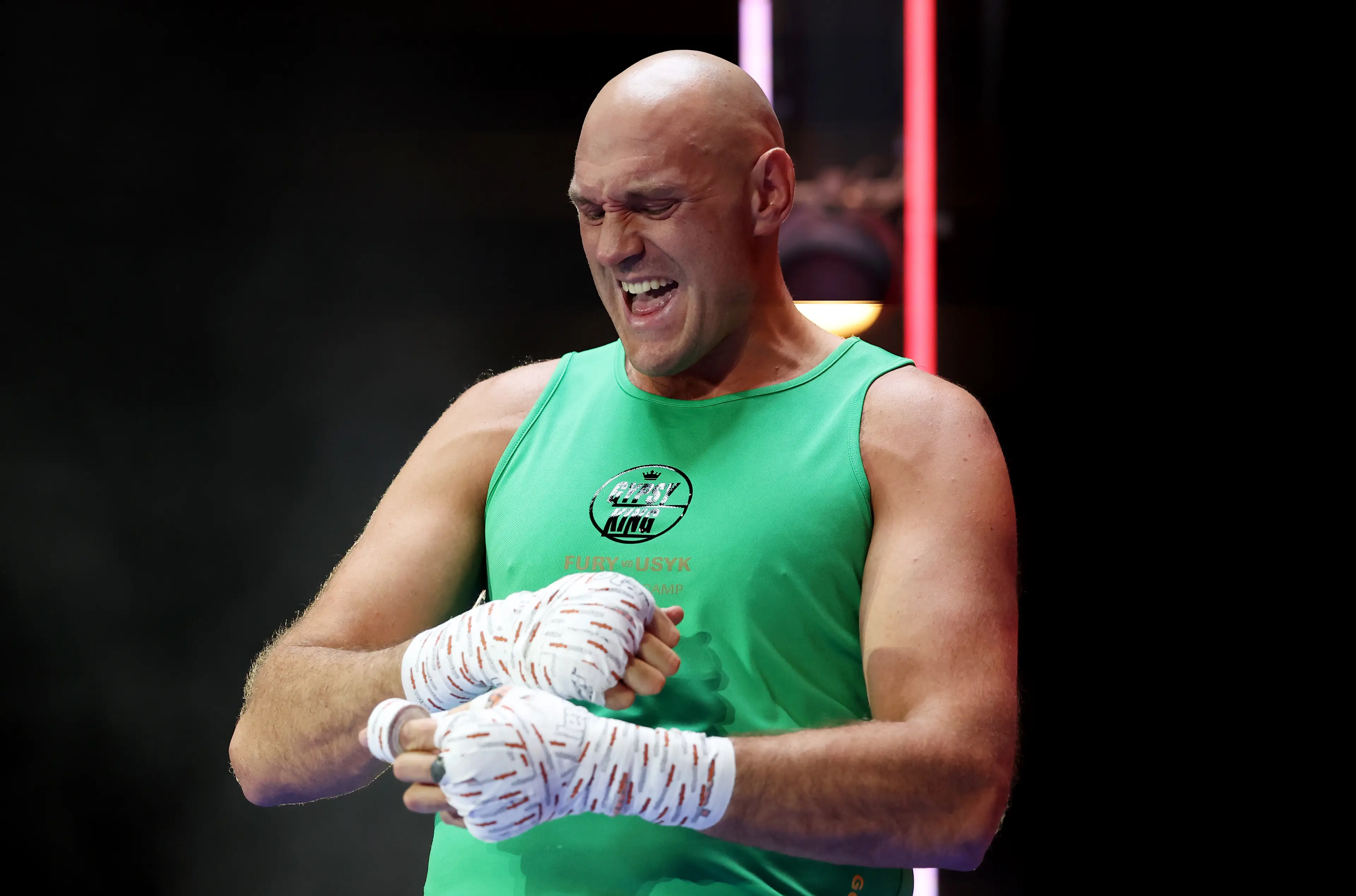 Fury has his bout with Usyk to think about. (Richard Pelham/Getty Images)