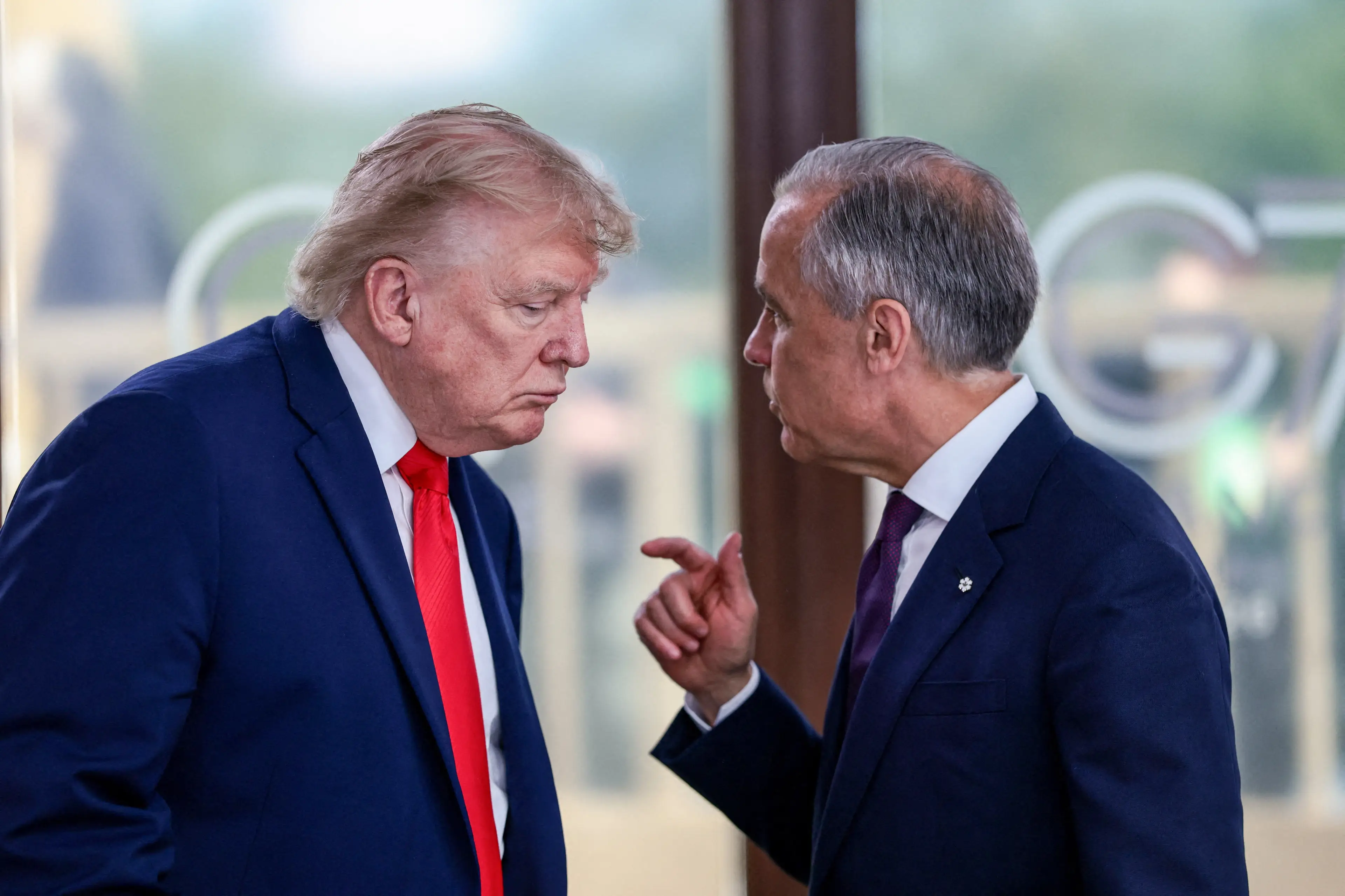 Donald Trump and Canada’s PM Mark Carney can’t see eye-to-eye when it comes to trade (Evelyn Hockstein / POOL / AFP via Getty Images)