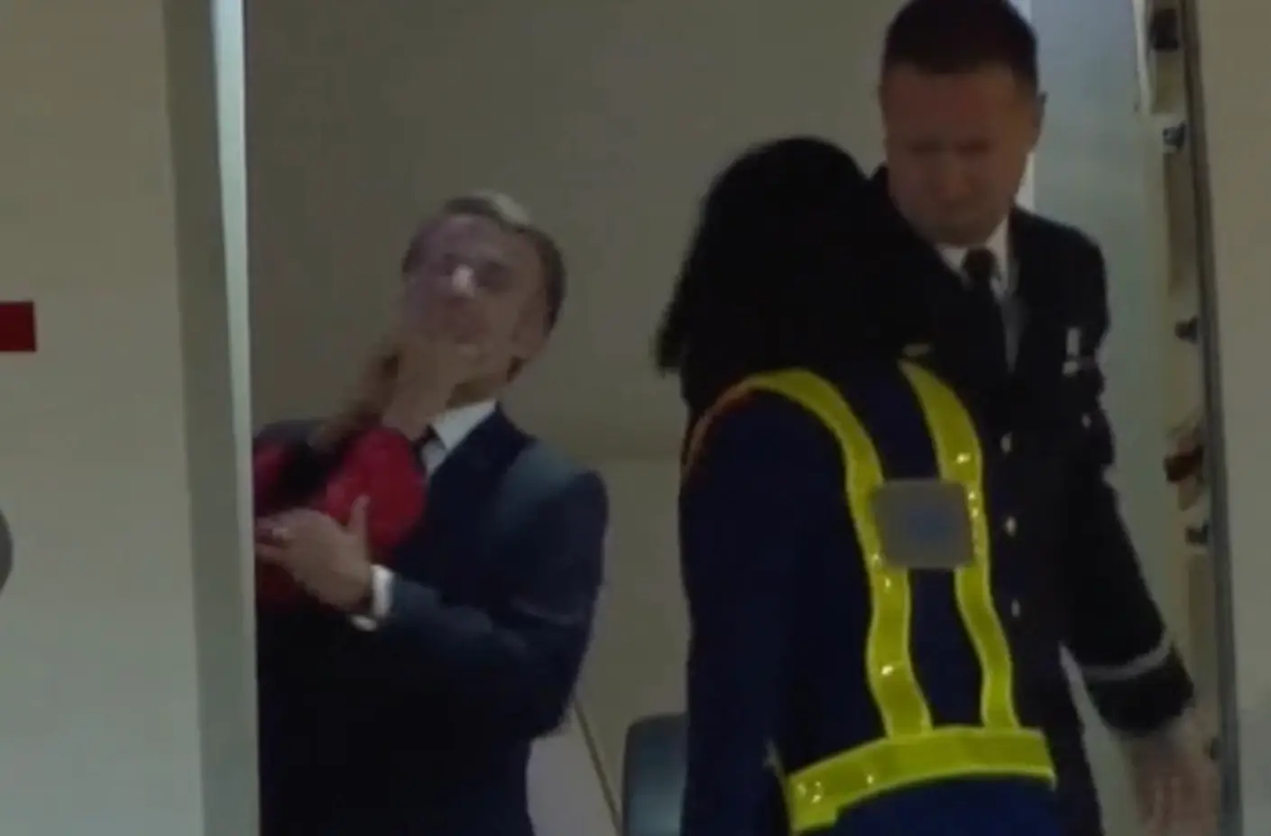 The footage of Emmanuel Macron being pushed in the face has gone viral (BBC)