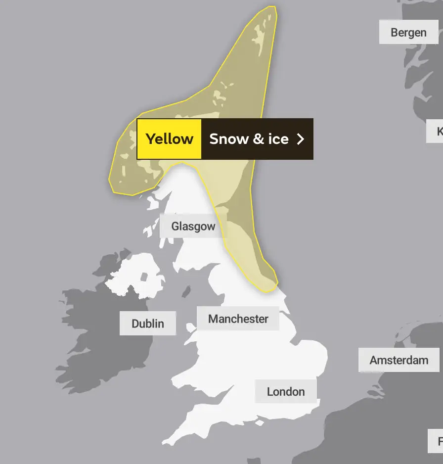 Monday’s Yellow weather warning.