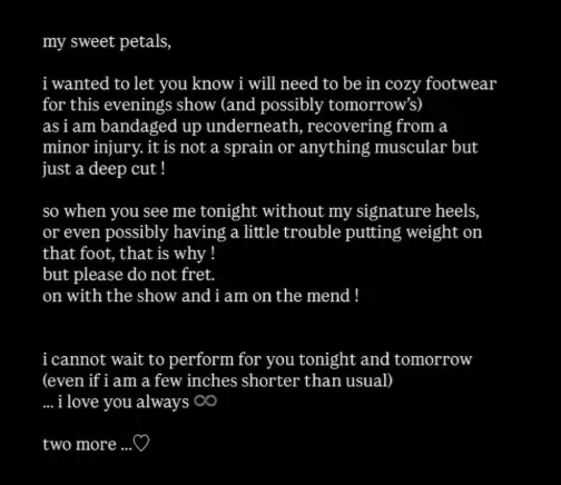 She shared the statement to social media. (arianagrande/Instagram)