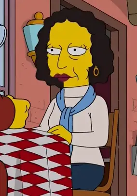 Joyce Carol Oates appeared in The Simpsons episode 'Pork and Burns' (Fox)
