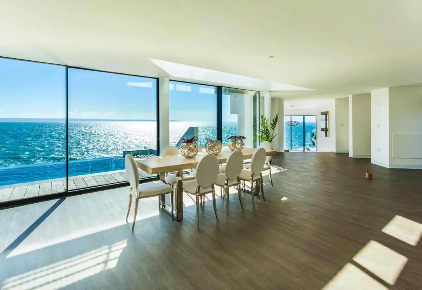 The property offers stunning views.