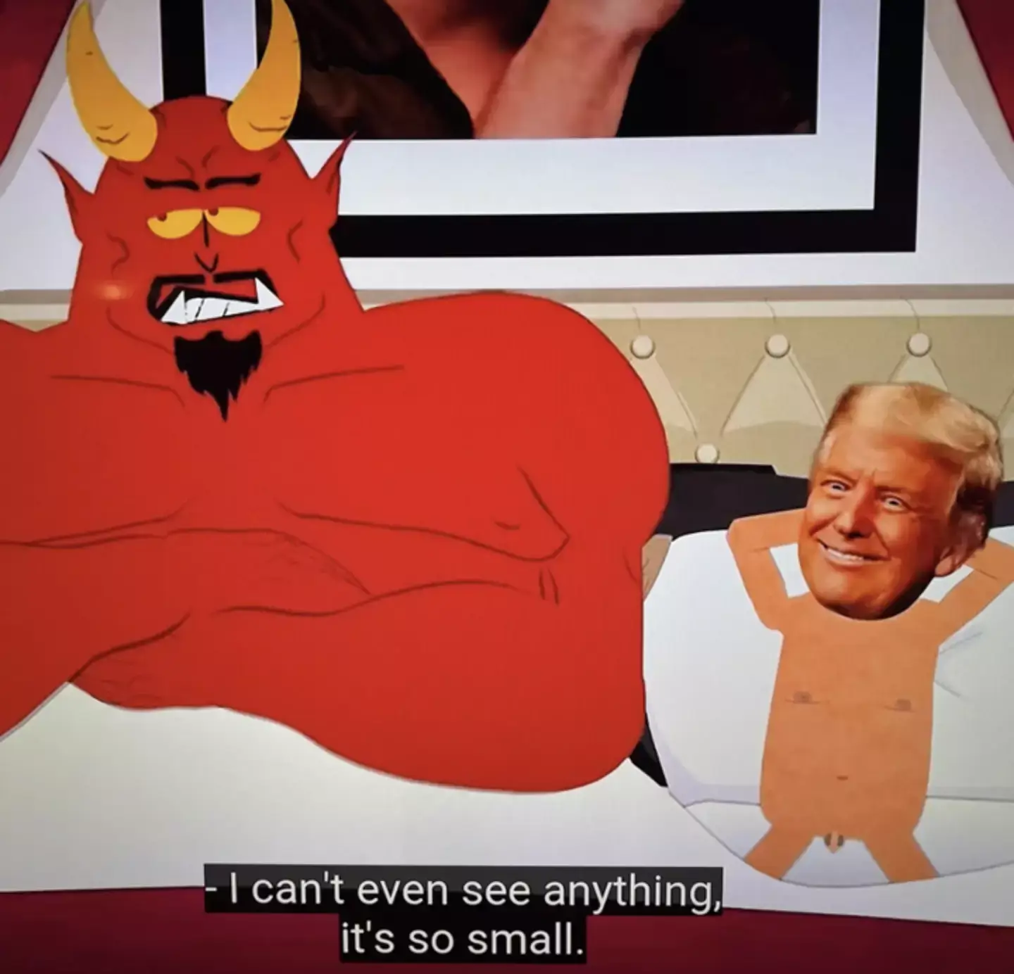 Trump was shown in the episode sporting a tiny penis (Paramount+)