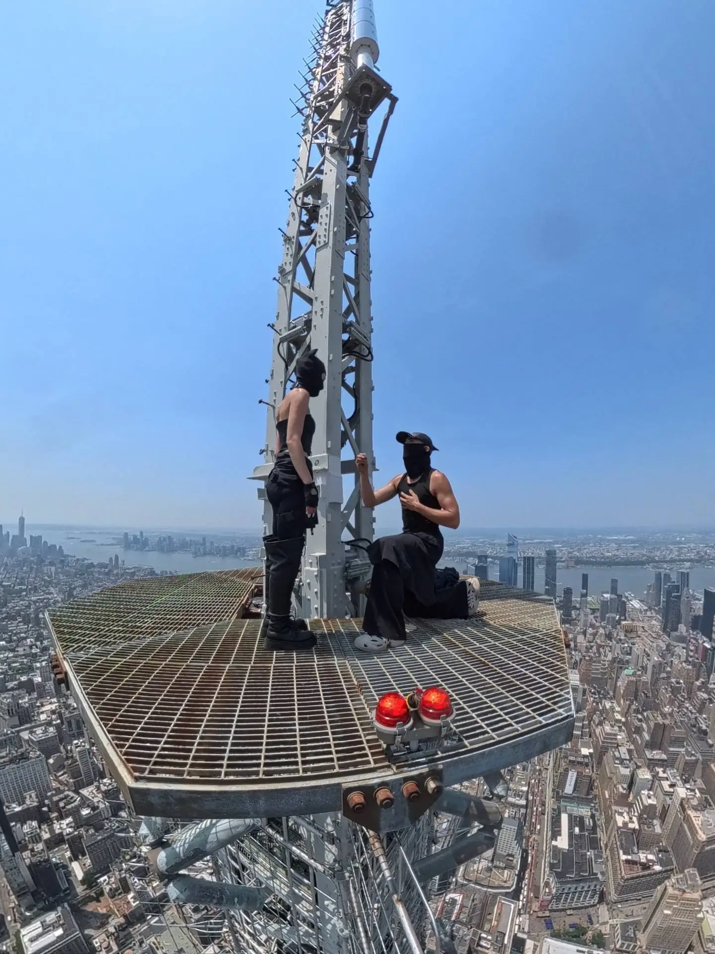 The couple shared photos of the stunt on social media (Instagram/@angela_nikolau)