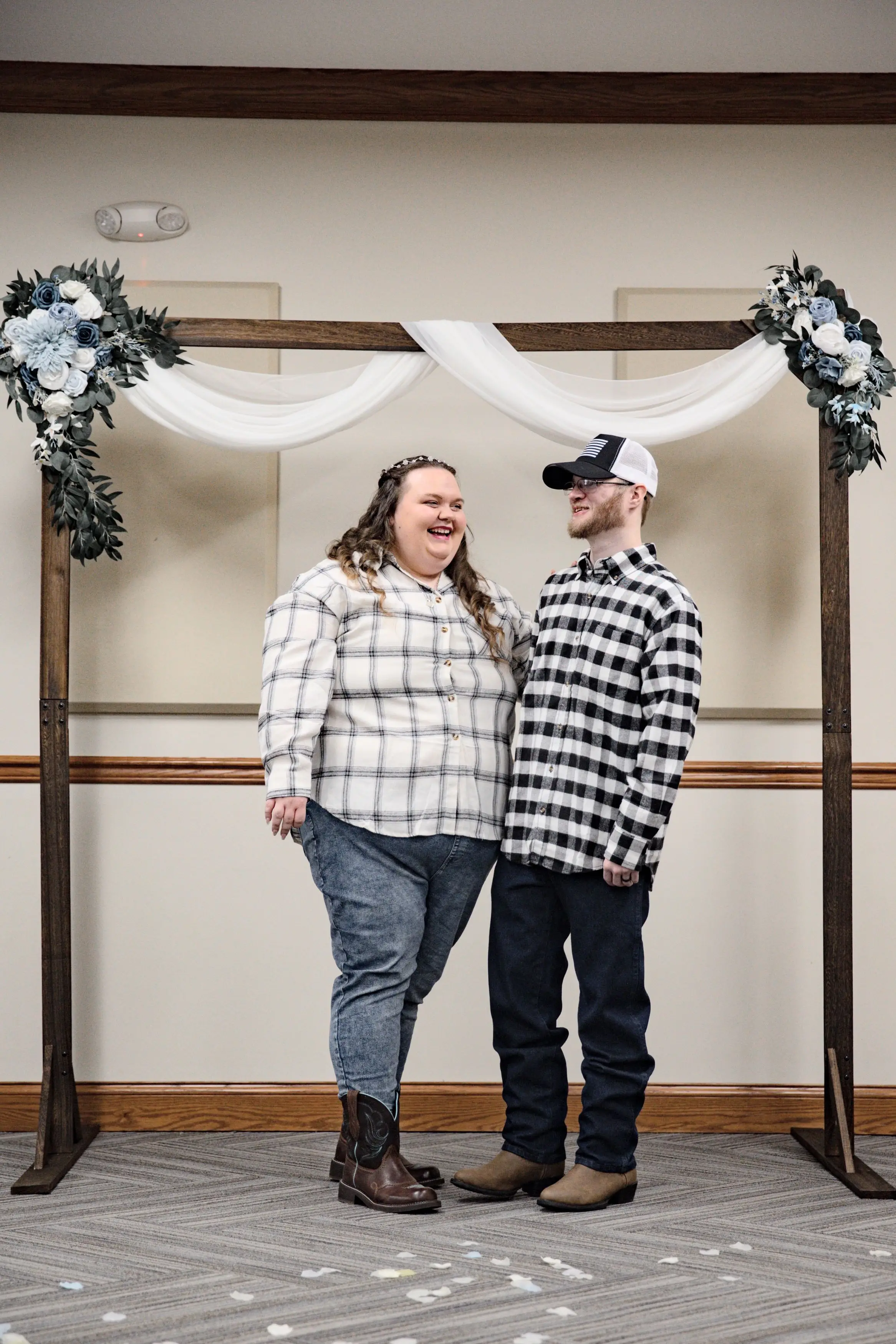 The couple tied the knot in January, and didn't spend a fortune on the big day (Kennedy)