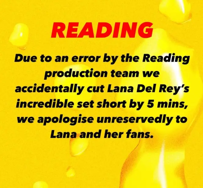 They said they ended Lana Del Rey's set early. (Instagram/@officialrandl)