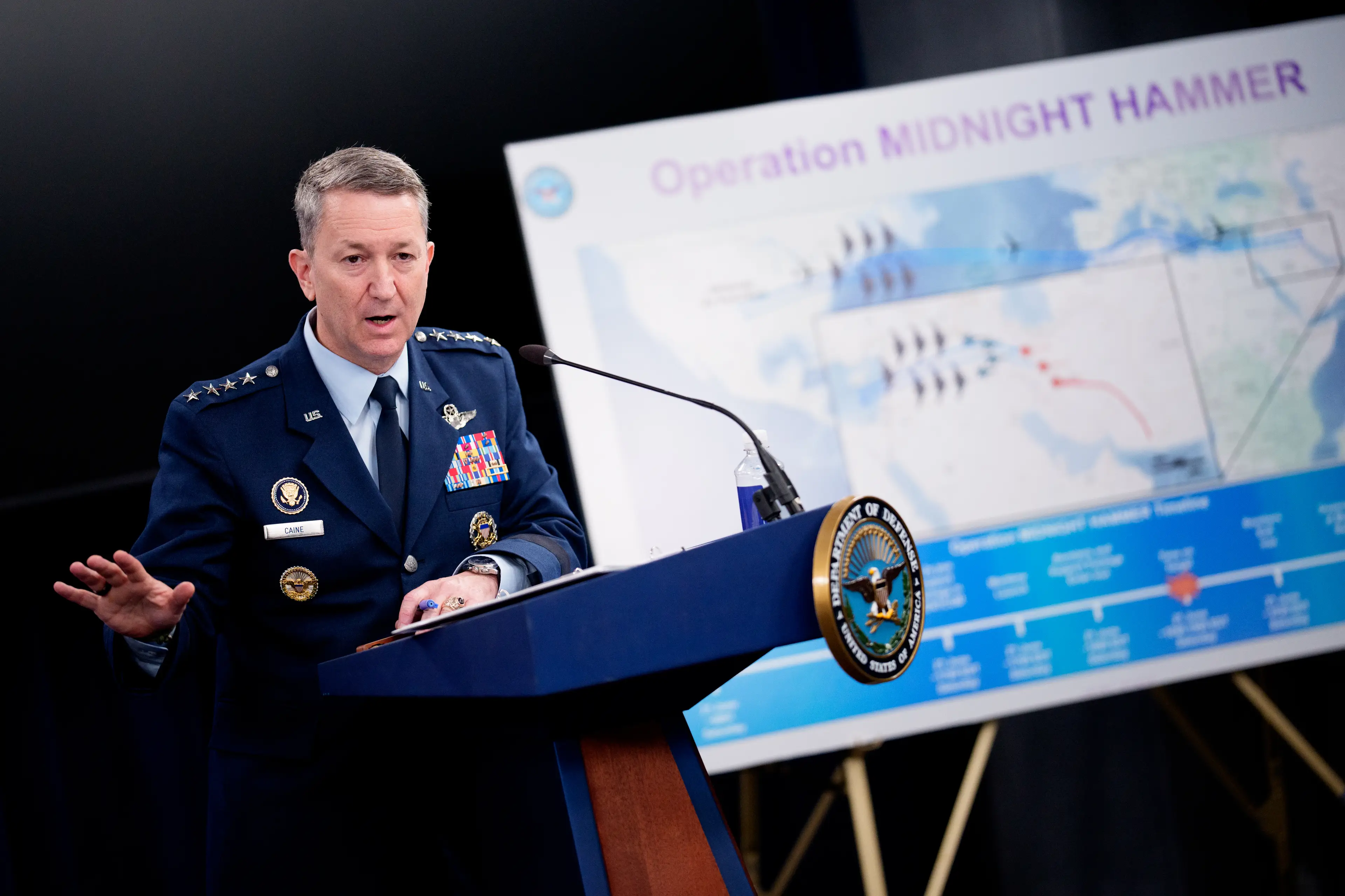 General Dan Caine shared the details of the intricate operation (Andrew Harnik/Getty Images)